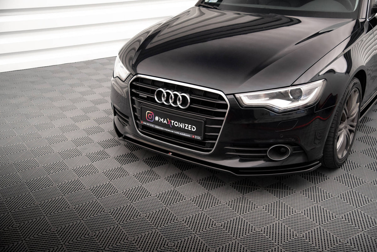 Street+ Spoilerlippe Front Ansatz V.1 passend für Audi A6 C7 schwarz Hochglanz – Ansicht 3