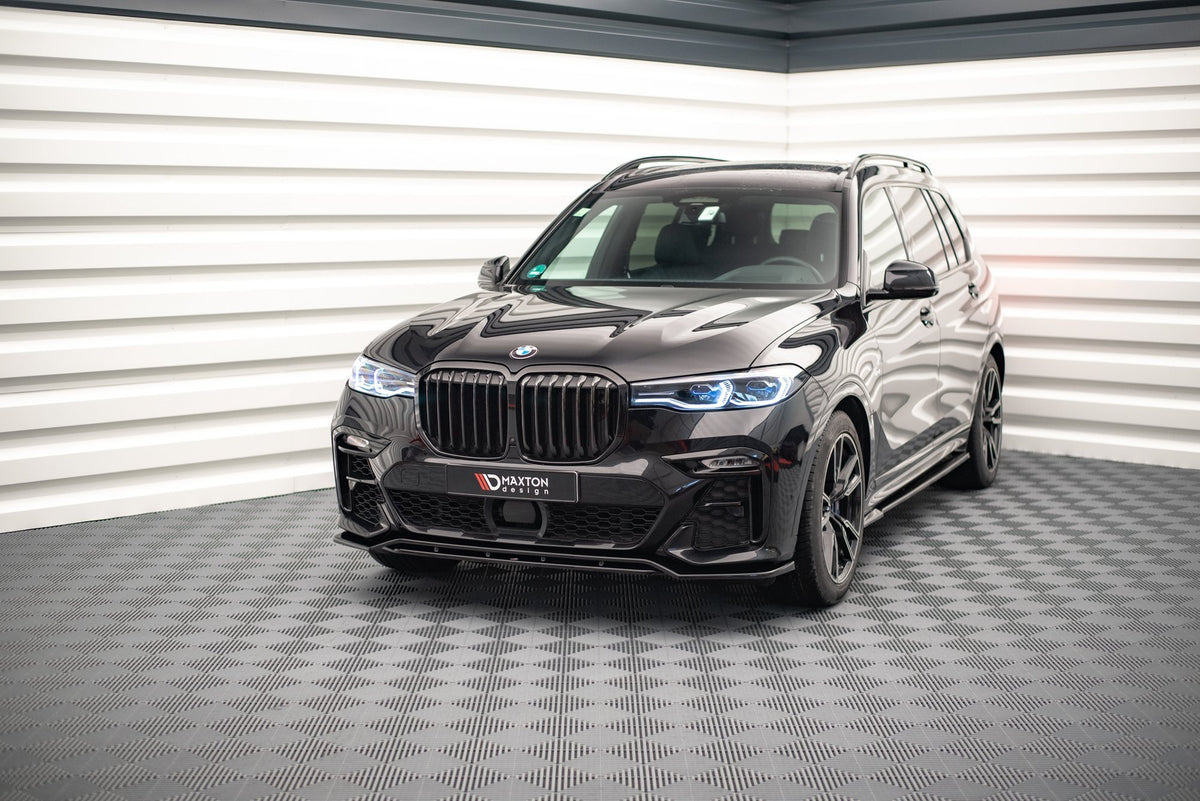 Street+ Spoilerlippe Front Ansatz V.1 passend für BMW X7 M-Paket G07 schwarz Hochglanz – Ansicht 1