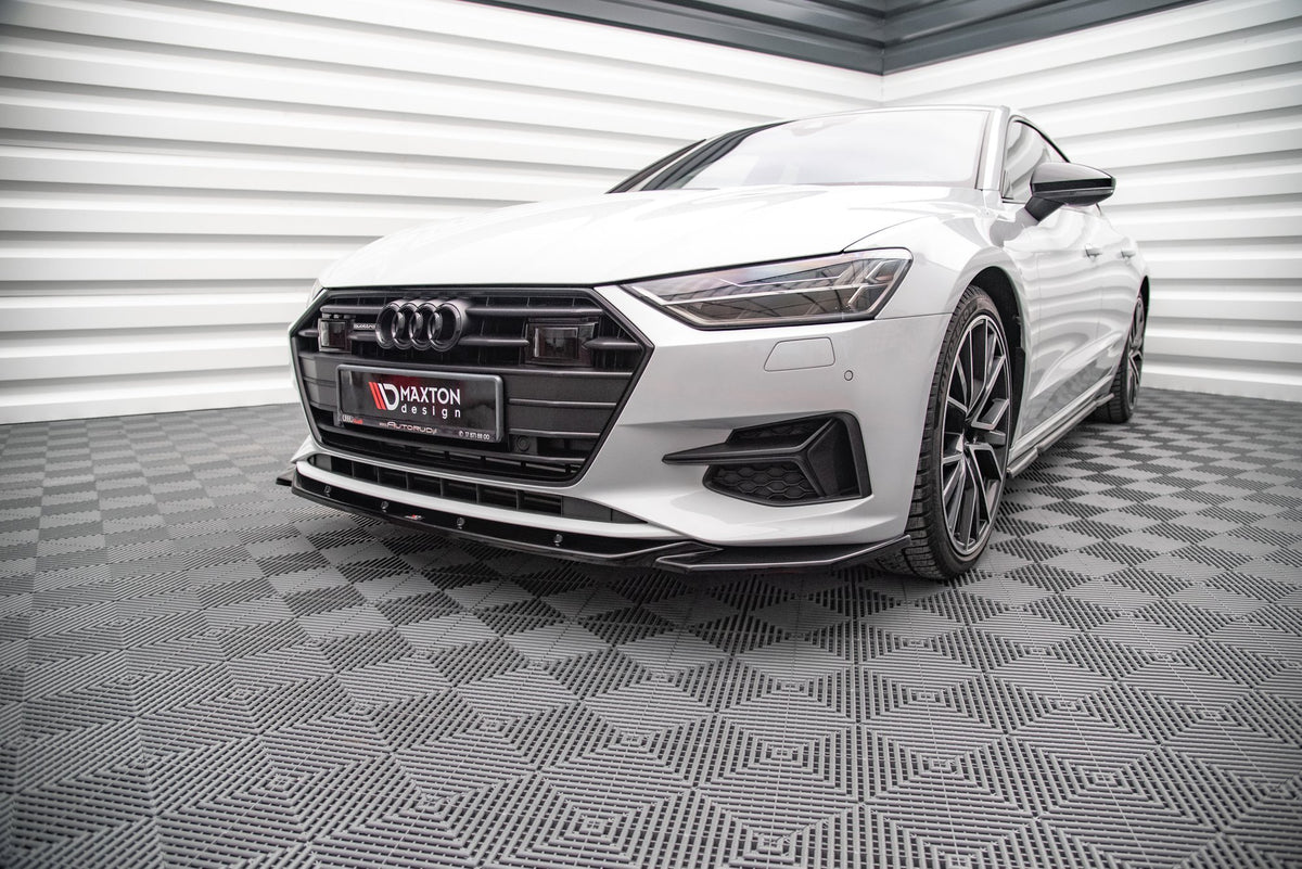 Street+ Spoilerlippe Front Ansatz V.1 passend für Audi A7 C8 schwarz Hochglanz – Ansicht 1