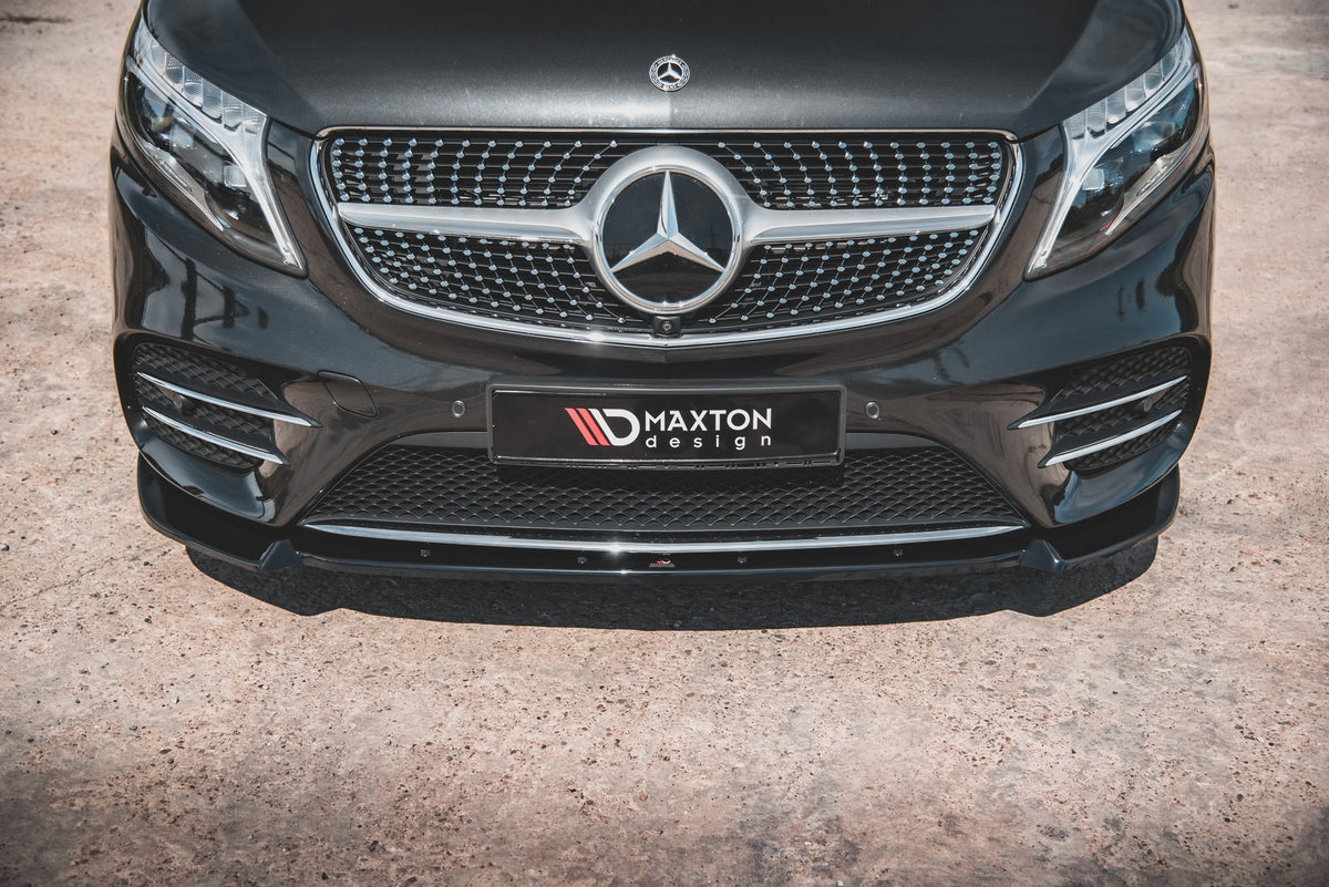 Street+ Spoilerlippe Front Ansatz V.3 passend für Mercedes-Benz V-Klasse AMG-Line W447  schwarz Hochglanz – Ansicht 1
