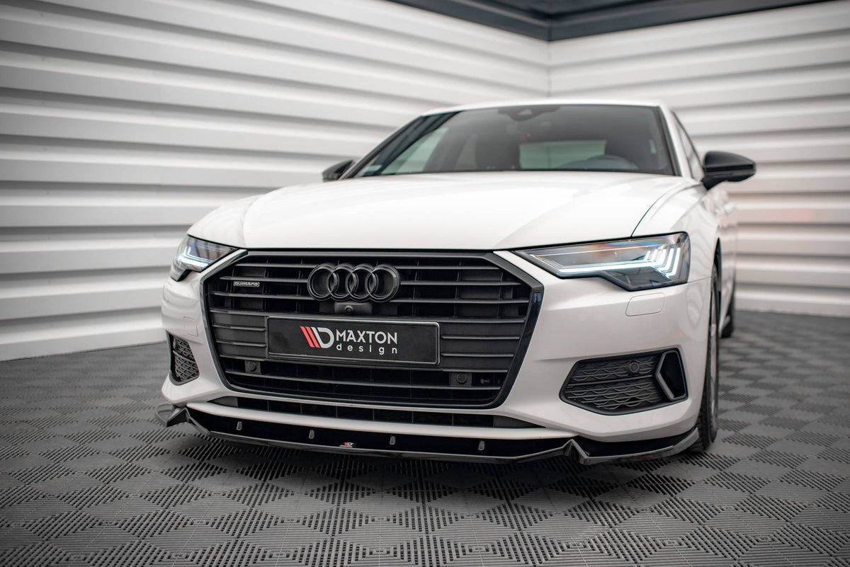 Street+ Spoilerlippe Front Ansatz V.2 passend für Audi A6 C8 schwarz Hochglanz – Ansicht 3
