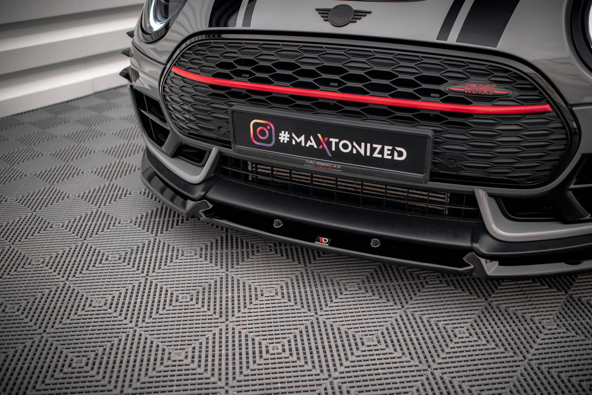 Street+ Spoilerlippe Front Ansatz V.4 passend für Mini Cooper Clubman John Cooper Works F54 Facelift schwarz Hochglanz – Ansicht 3