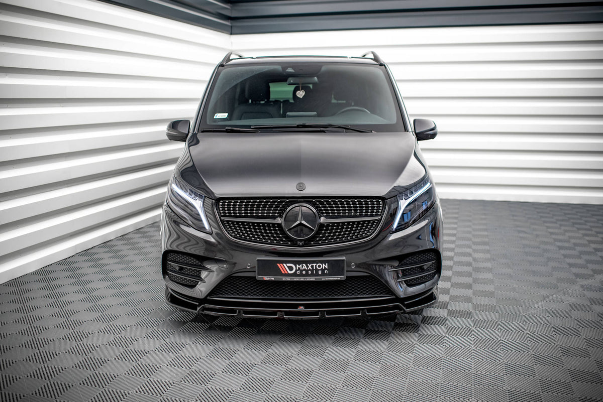 Street+ Spoilerlippe Front Ansatz V.5 passend für Mercedes-Benz V-Klasse AMG-Line W447  schwarz Hochglanz – Ansicht 1