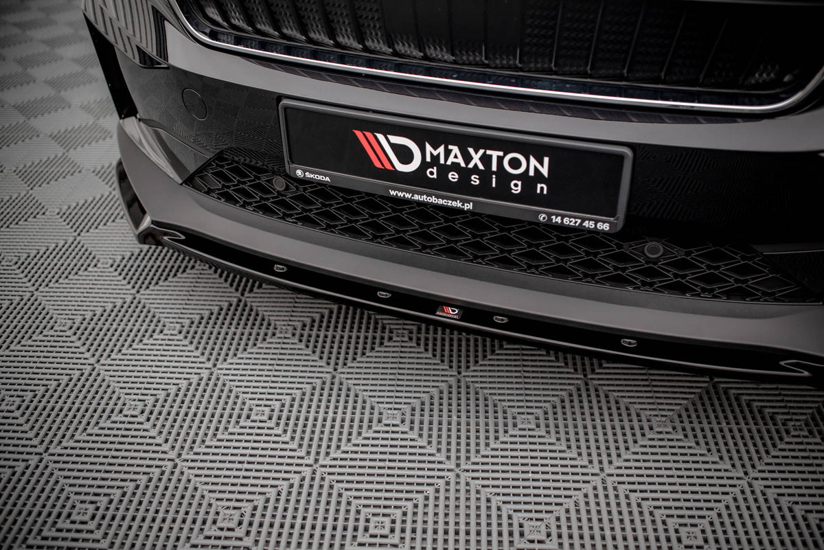 Street+ Spoilerlippe Front Ansatz V.2 passend für Skoda Enyaq iV schwarz Hochglanz – Ansicht 4