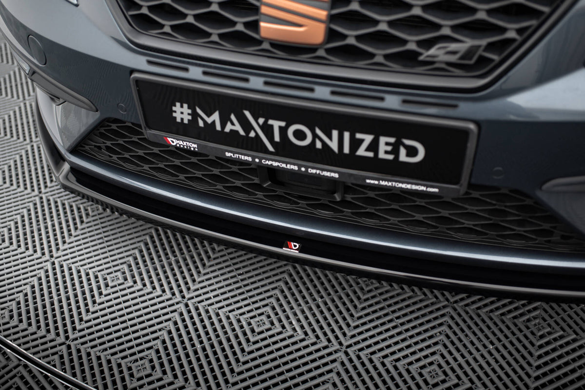 Street+ Spoilerlippe Front Ansatz V.2 passend für Seat Leon Cupra / FR Mk3 FL schwarz Hochglanz – Ansicht 4