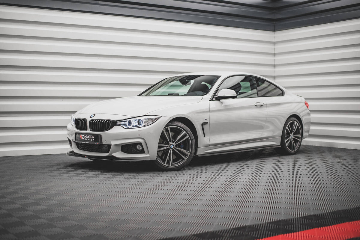 Street+ Spoilerlippe Front Ansatz V.2 passend für BMW 4er Coupe / Gran Coupe / Cabrio M-Paket F32 / F36 / F33 schwarz Hochglanz – Ansicht 4