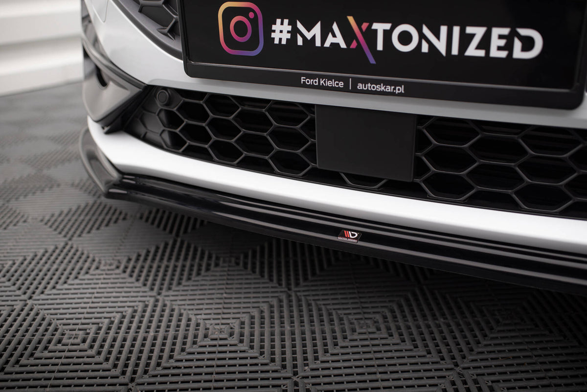 Street+ Spoilerlippe Front Ansatz V.4 passend für Ford Focus ST / ST-Line Mk4 Facelift schwarz Hochglanz – Ansicht 4