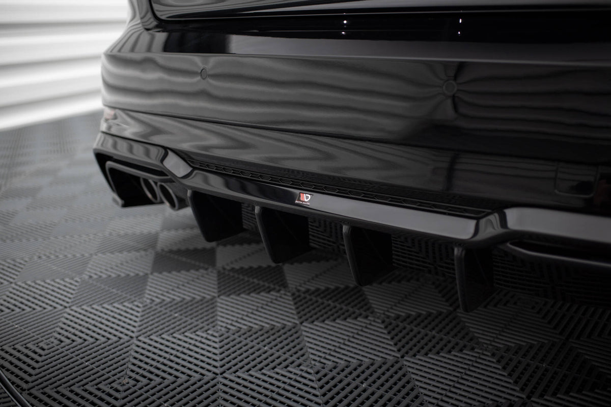 Diffusor Heck Ansatz passend für Audi A3 S-Line Sportback 8V Facelift (Doppelauspuff li.) – Ansicht 4