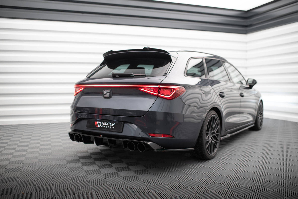 Heck Ansatz Flaps Diffusor V.2 passend für Seat Leon ST FR Mk4 schwarz Hochglanz – Ansicht 4