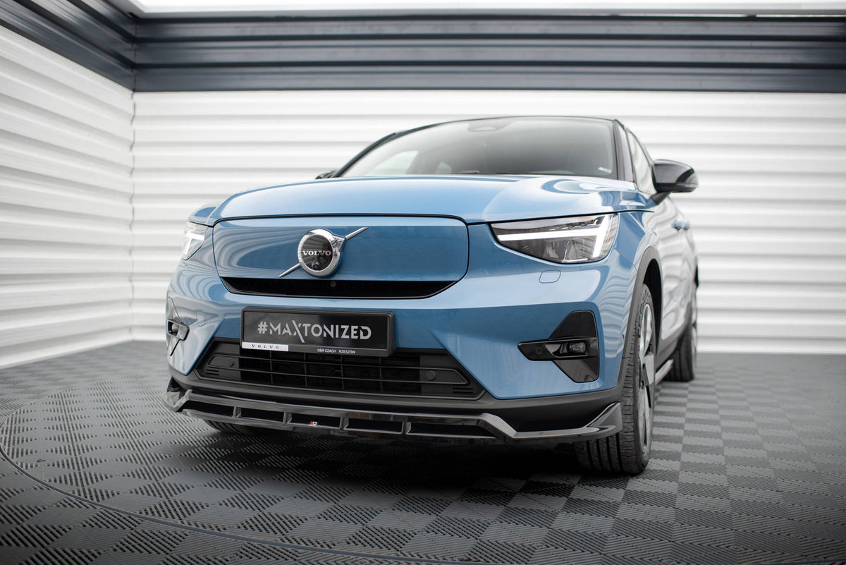 Street+ Spoilerlippe Front Ansatz passend für Volvo C40 Mk1 schwarz Hochglanz – Ansicht 3
