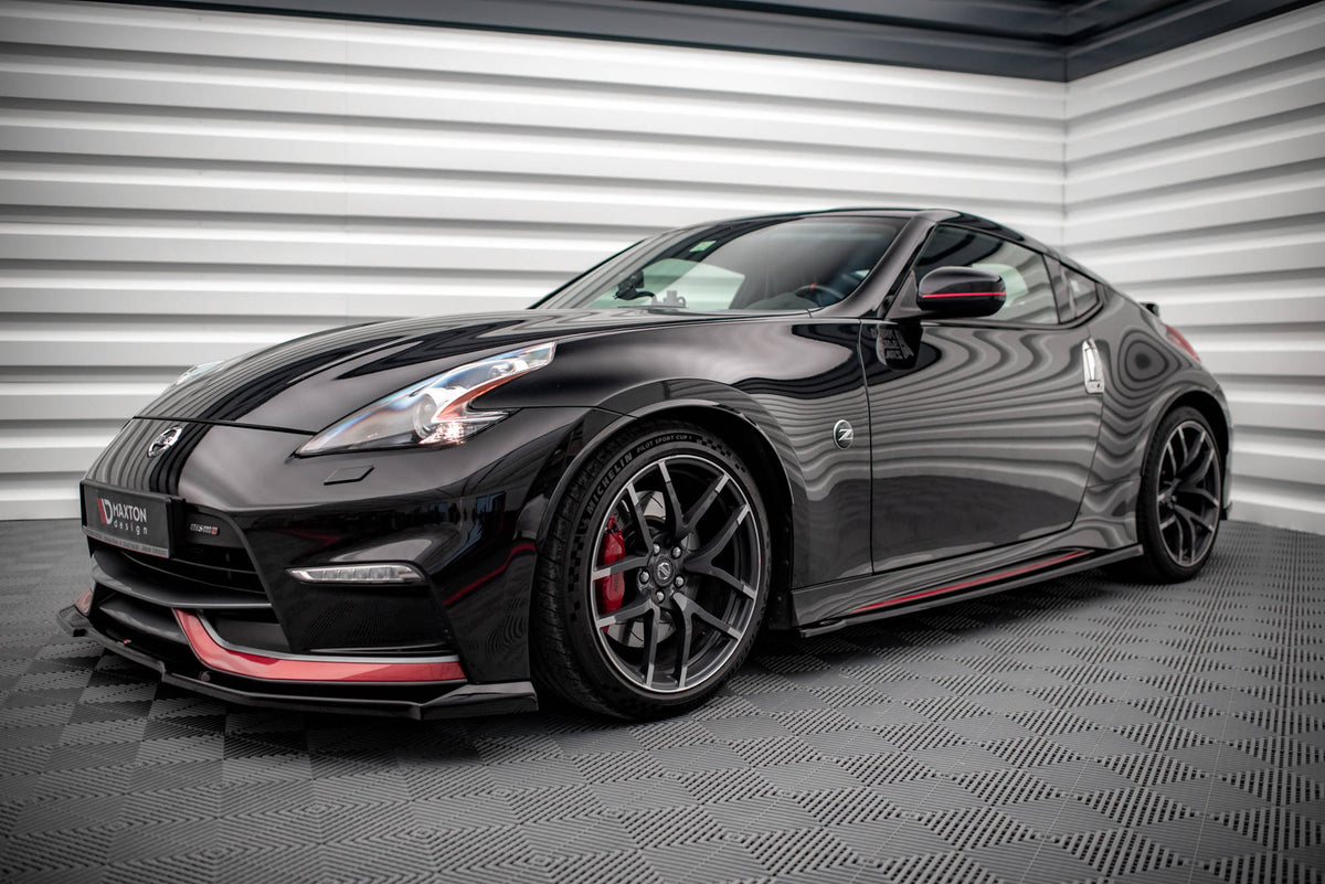 Street+ Seitenschweller Leisten passend für V.1 passend für Nissan 370Z Nismo Facelift schwarz Hochglanz – Ansicht 3
