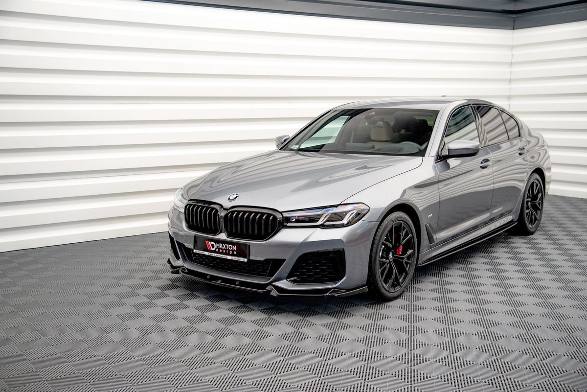 Street+ Spoilerlippe Front Ansatz V.1 passend für BMW 5er M-Paket / M550i / M550d  Limousine / Touring G30 / G31 Facelift  schwarz Hochglanz – Ansicht 1