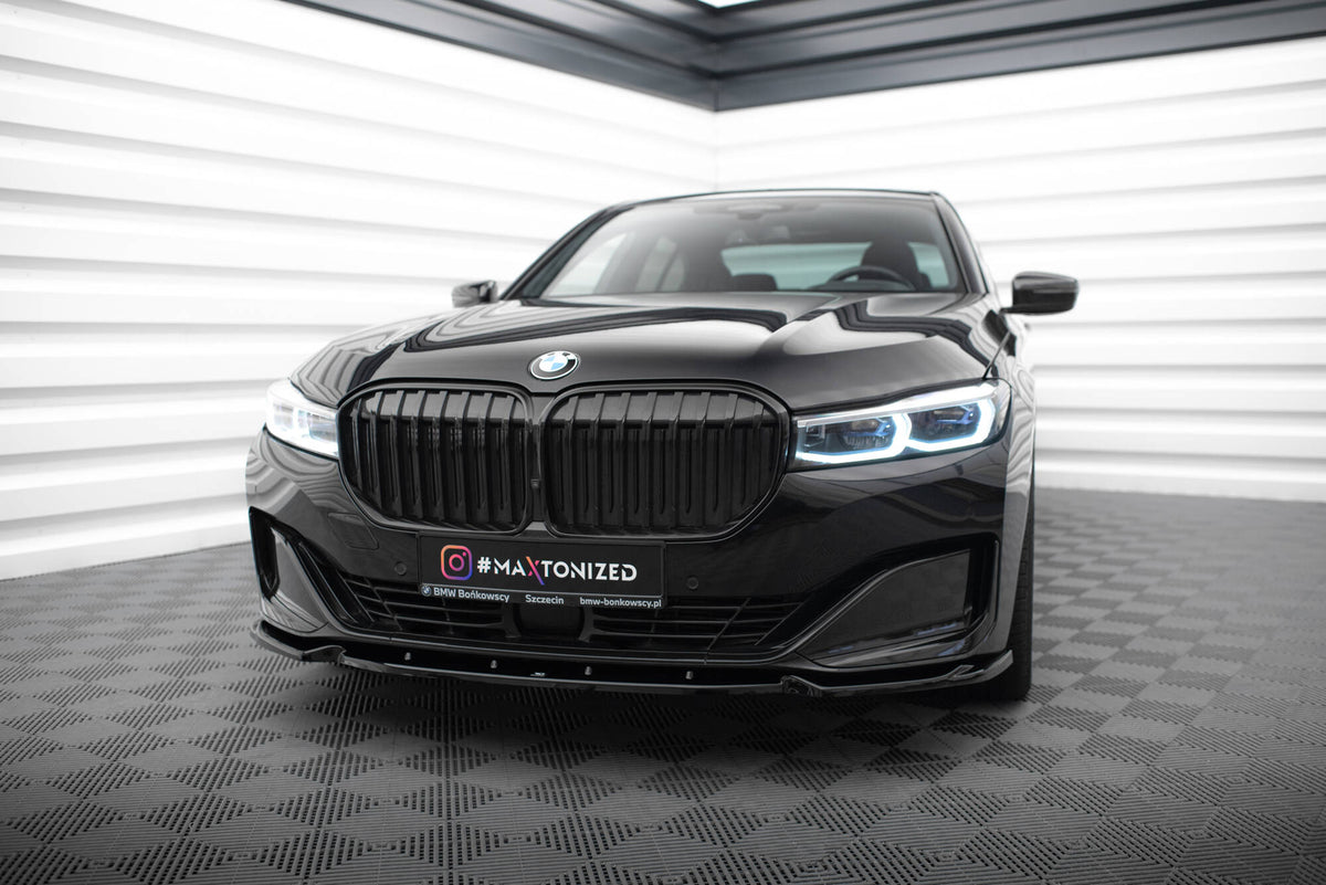 Street+ Spoilerlippe Front Ansatz V.1 passend für BMW 7 G11 / G12 Facelift schwarz Hochglanz – Ansicht 4