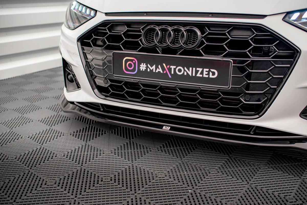 Street+ Spoilerlippe Front Ansatz V.2 passend für Audi A4 S-Line / S4 B9 Facelift schwarz Hochglanz – Ansicht 3