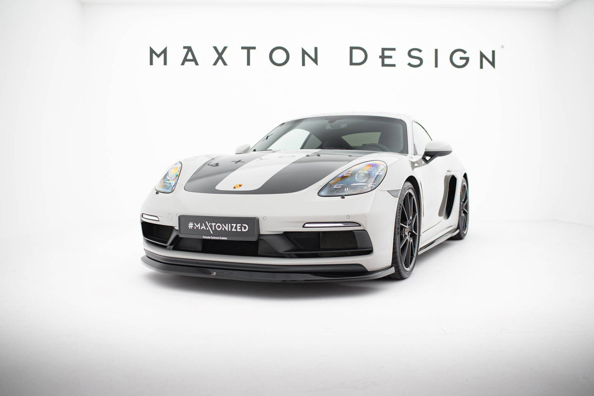 Street+ Spoilerlippe Front Ansatz passend für V.1 Porsche 718 Cayman GTS 982c / 718 Boxster GTS 982  schwarz Hochglanz – Ansicht 3