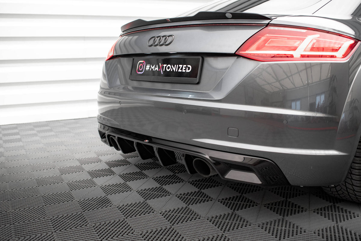 Diffusor Heck Ansatz passend für Audi TT S-Line 8S schwarz Hochglanz – Ansicht 4