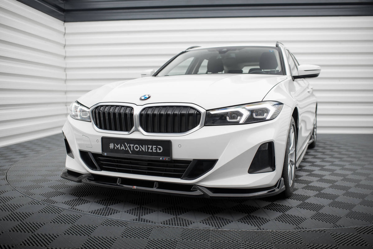Street+ Spoilerlippe Front Ansatz passend für BMW 3er Limousine / Touring G20 / G21 Facelift schwarz Hochglanz – Ansicht 3