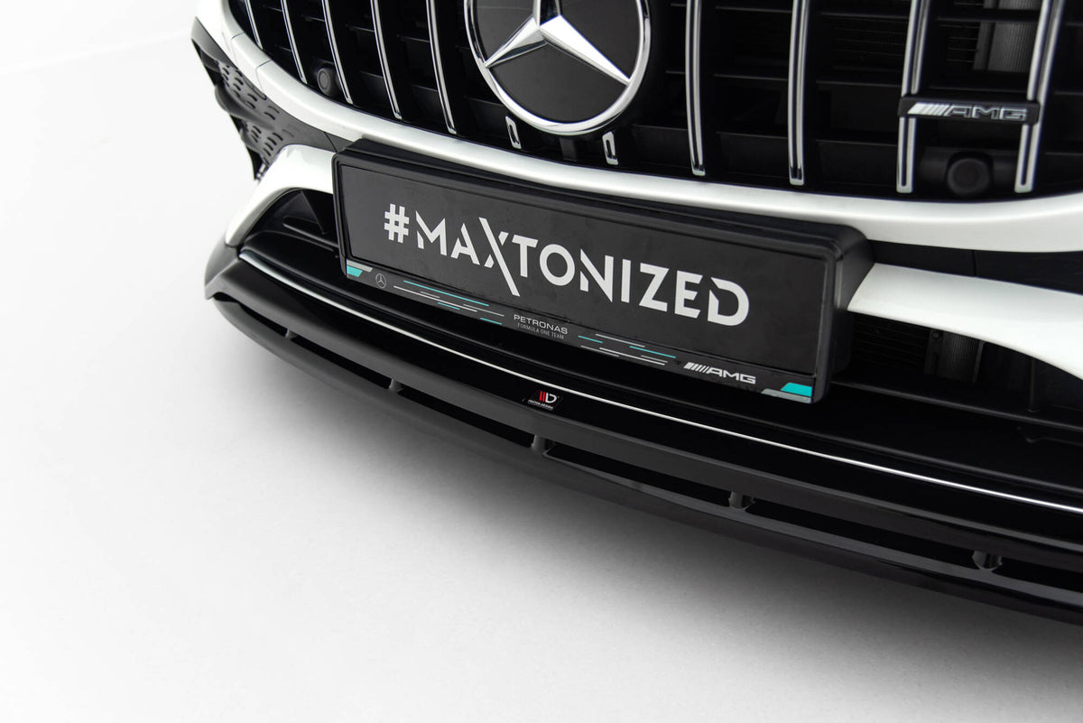 Street+ Spoilerlippe Front Ansatz passend für Mercedes-AMG CLA 35 Coupe / Shooting Brake C118 Facelift / X118 Facelift schwarz Hochglanz – Ansicht 4