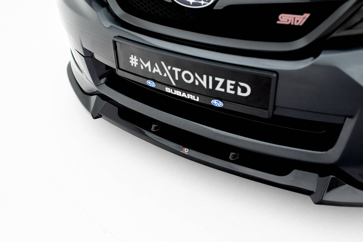 Street+ Spoilerlippe Front Ansatz V.2 passend für Subaru Impreza WRX STI Mk3 Facelift schwarz Hochglanz – Ansicht 4