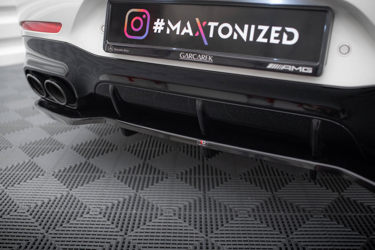 Street+ Mittlerer Diffusor RACE passend für Mercedes-AMG GT 43 4 Door Coupe V8 Styling Package X290 schwarz Hochglanz – Ansicht 5