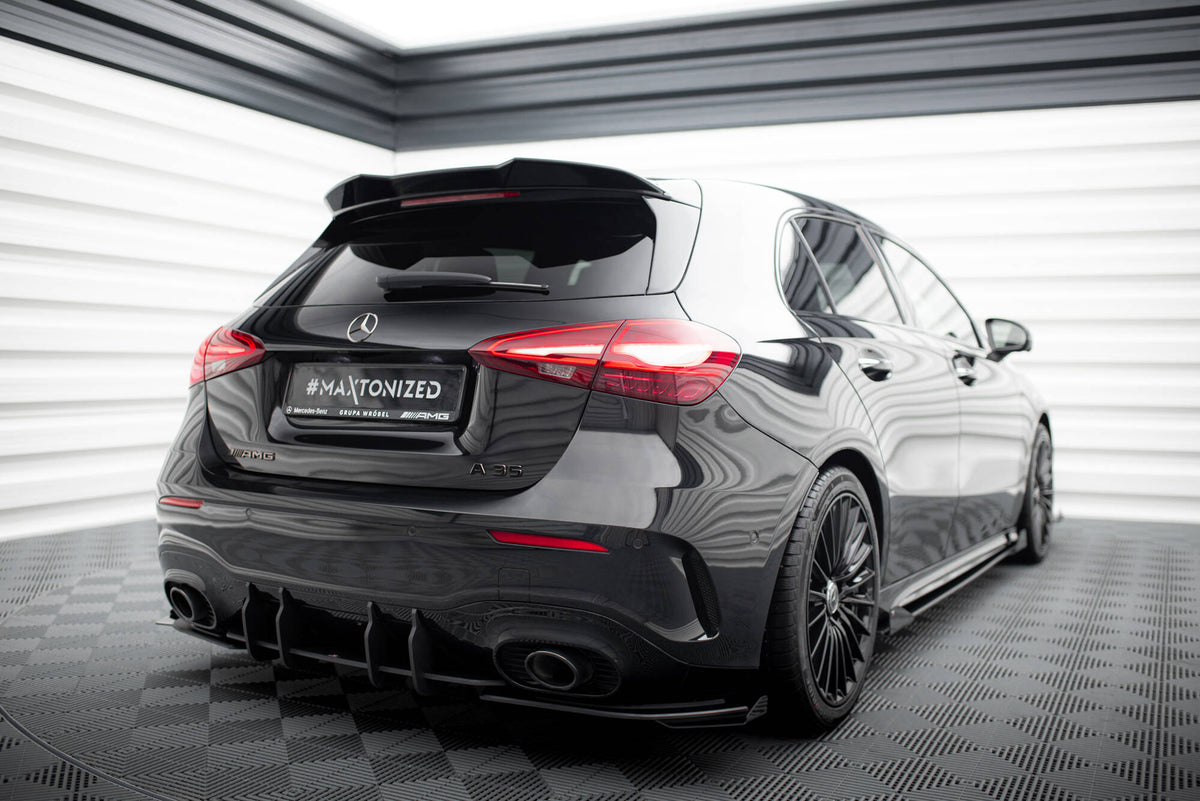 Street Pro Heck Ansatz Flaps Diffusor + Flaps passend für Mercedes-AMG A35 Hatchback W177 schwarz Hochglanz – Ansicht 4
