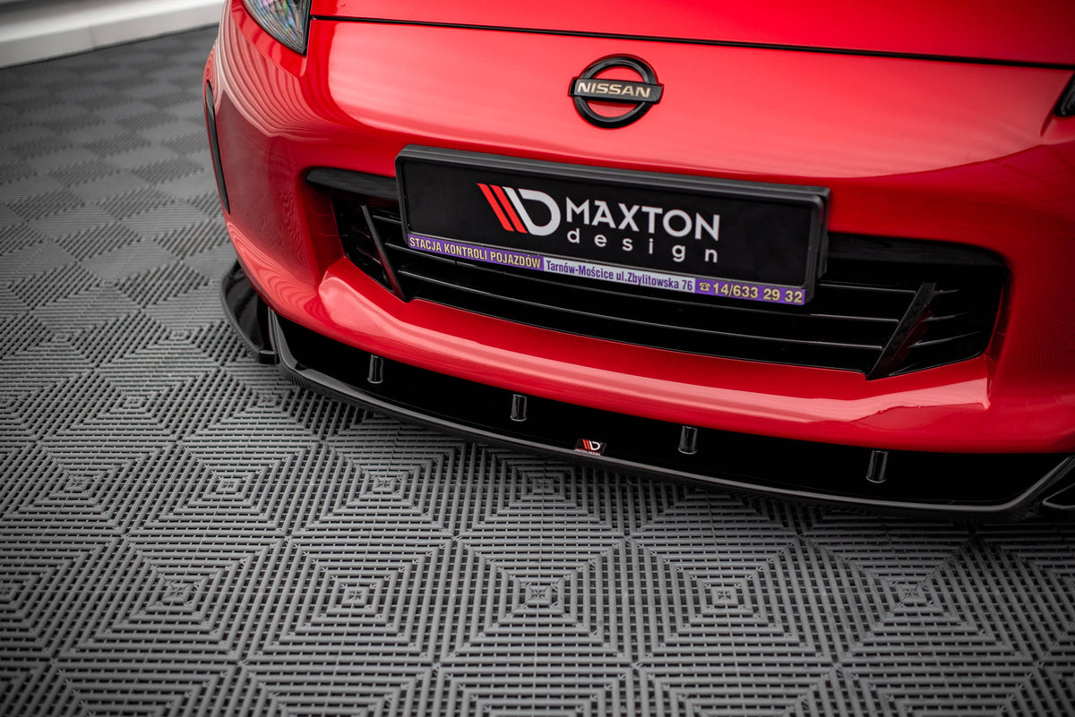 Street+ Spoilerlippe Front Ansatz V.2 passend für Nissan 370Z Facelift schwarz Hochglanz – Ansicht 4