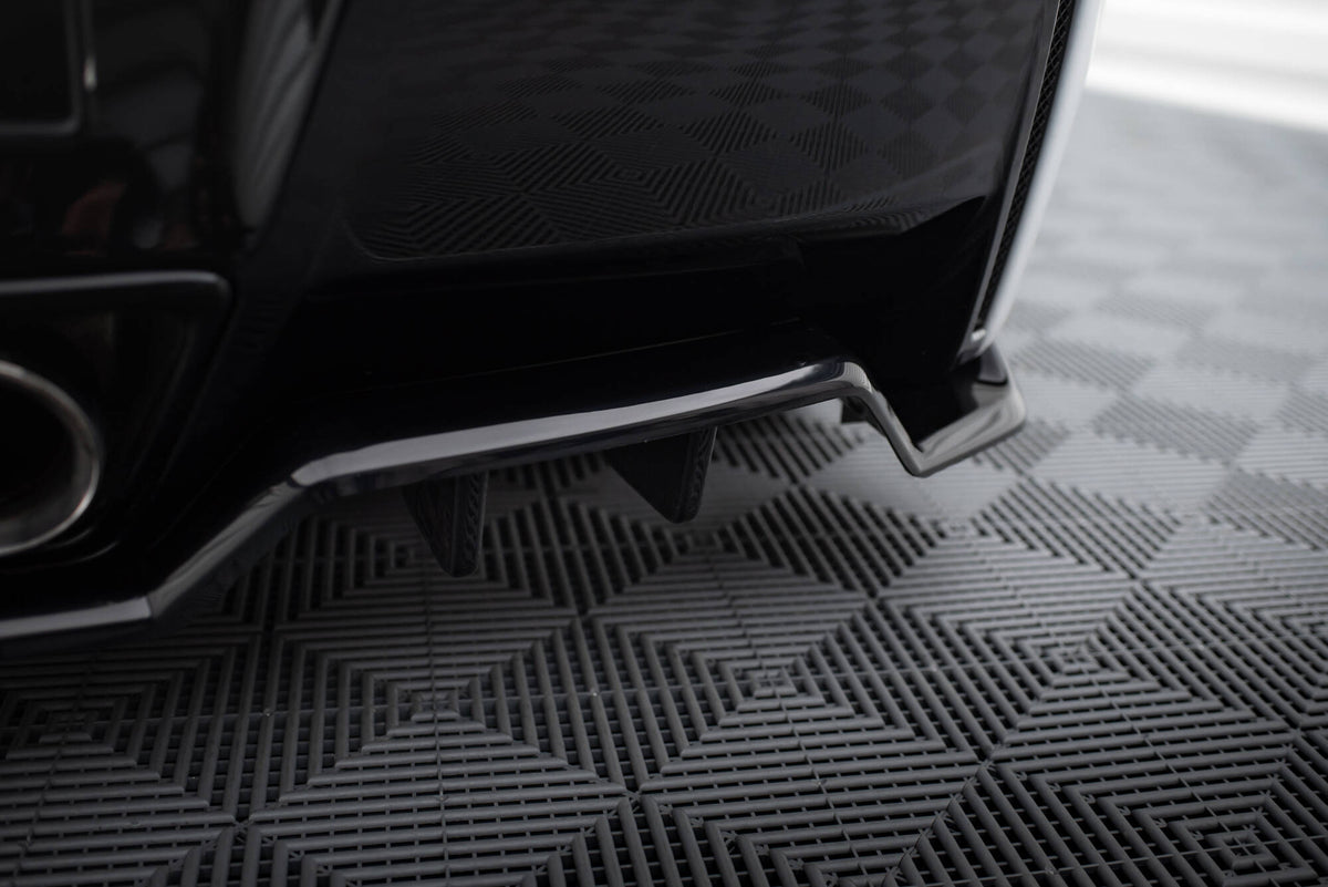 Mittlerer Diffusor Heck Ansatz DTM Look passend für Chevrolet Corvette C7 schwarz Hochglanz – Ansicht 6