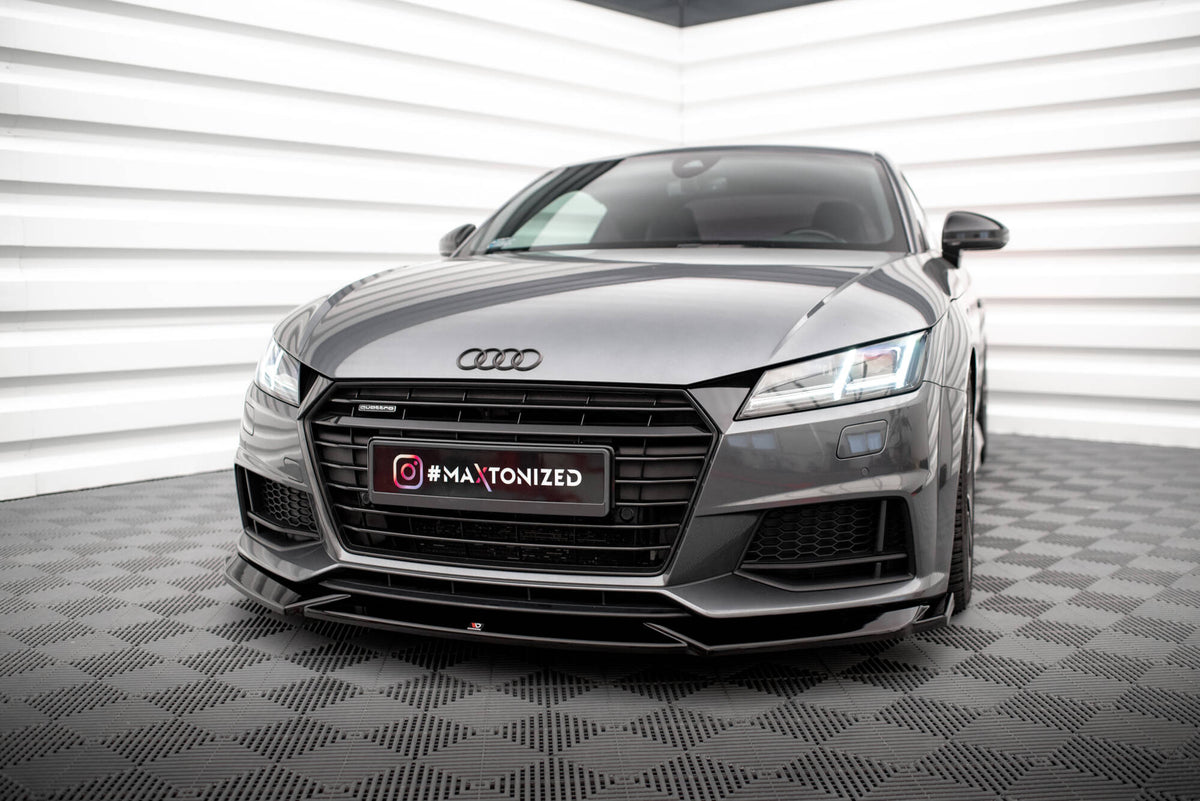Street+ Spoilerlippe Front Ansatz V.1 passend für Audi TT S / S-Line 8S schwarz Hochglanz – Ansicht 4