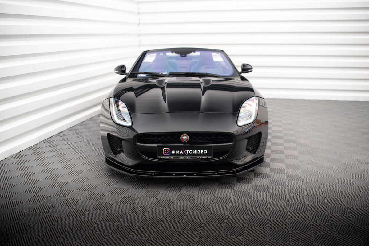 Street+ Spoilerlippe Front Ansatz V.1 passend für Jaguar F-Type X152 Facelift schwarz Hochglanz – Ansicht 1