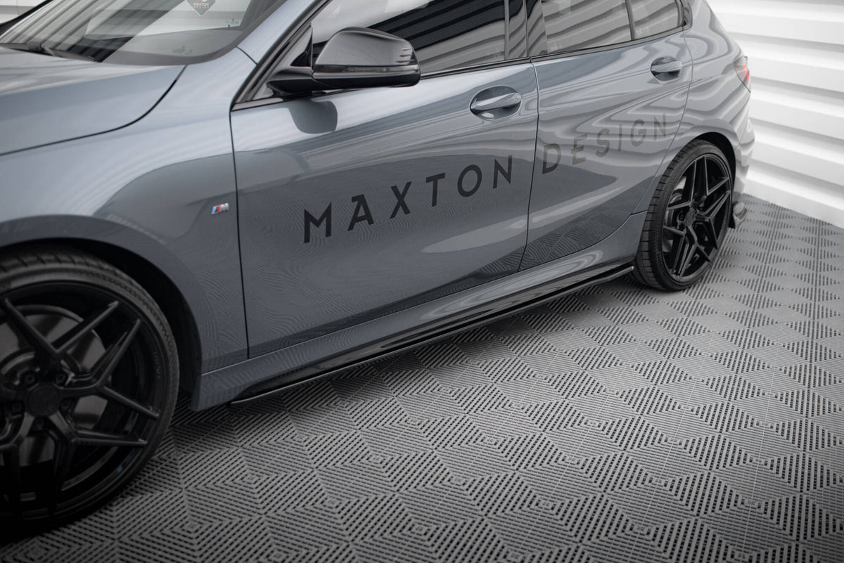 Street+ Seitenschweller Leisten V.2 passend für BMW 1er M-Paket /  M135i / 128ti schwarz Hochglanz – Ansicht 3