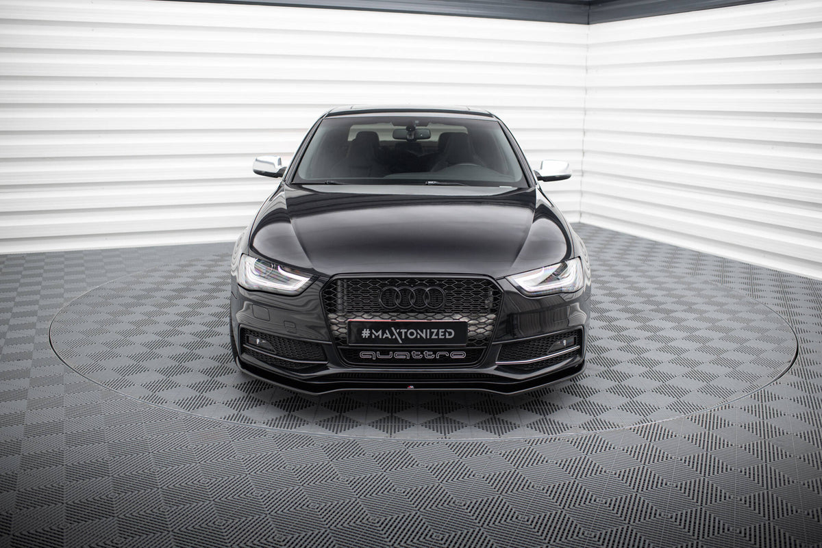 Street+ Spoilerlippe Front Ansatz V.2 passend für Audi A4 S-Line / S4 B8 Facelift schwarz Hochglanz – Ansicht 1