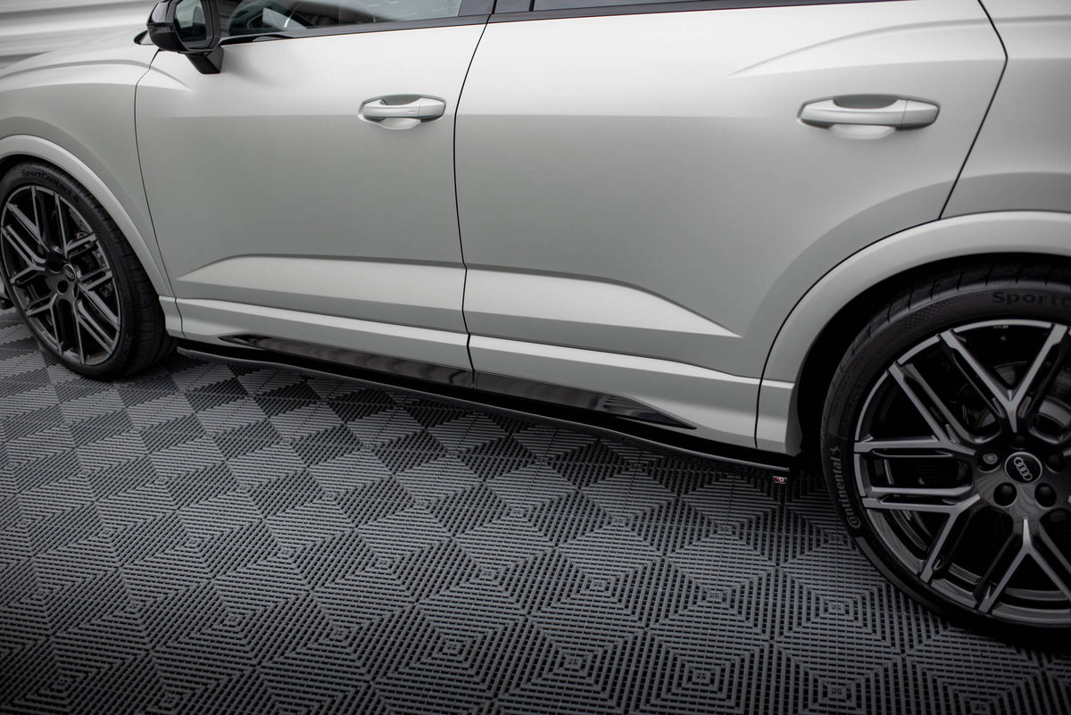 Street+ Seitenschweller Leisten V.2 passend für Audi Q3 S-Line / RSQ3 Sportback / SUV F3 schwarz Hochglanz – Ansicht 1