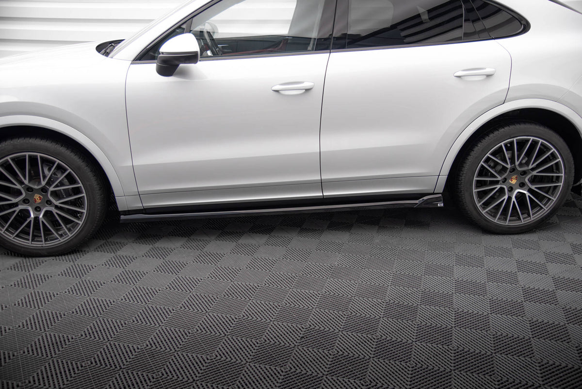 Street+ Seitenschweller Leisten V.2 passend für Porsche Cayenne SUV / Coupe Mk3 Facelift schwarz Hochglanz – Ansicht 3