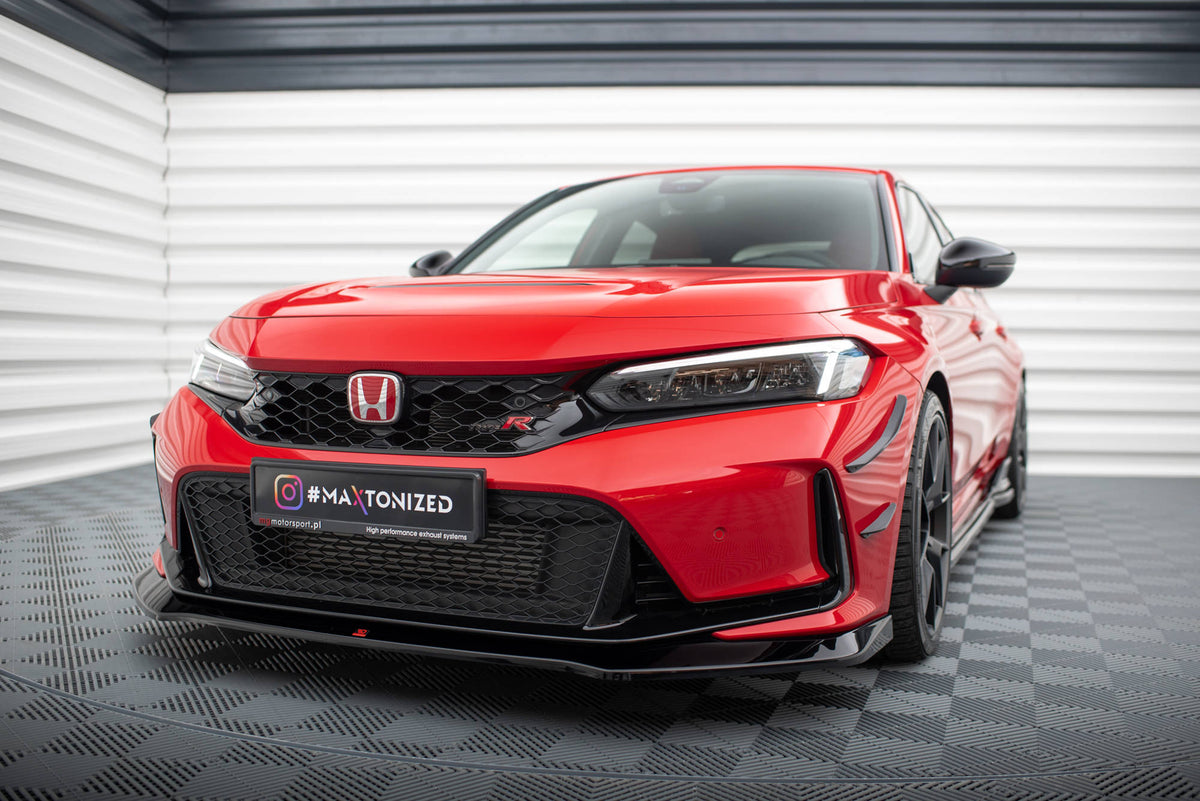 Street+ Spoilerlippe Front Ansatz V.1 passend für Honda Civic Type-R Mk 11 schwarz Hochglanz – Ansicht 4