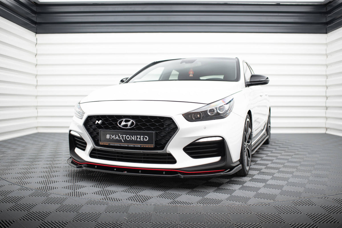 Street+ Spoilerlippe Front Ansatz V.5 passend für Hyundai I30 N Mk3 Hatchback/ Fastback schwarz Hochglanz – Ansicht 3