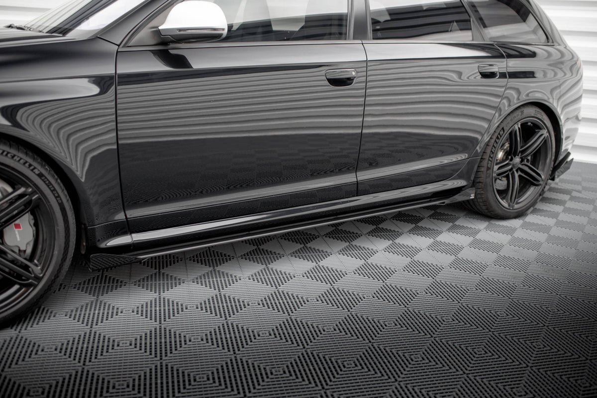Seitenschweller Flaps passend für Audi RS6 Avant C6 schwarz Hochglanz – Ansicht 1