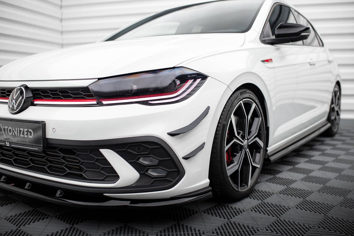 Stoßstangen Flaps Wings vorne Canards passend für VW Polo GTI Mk6 Facelift – Ansicht 1
