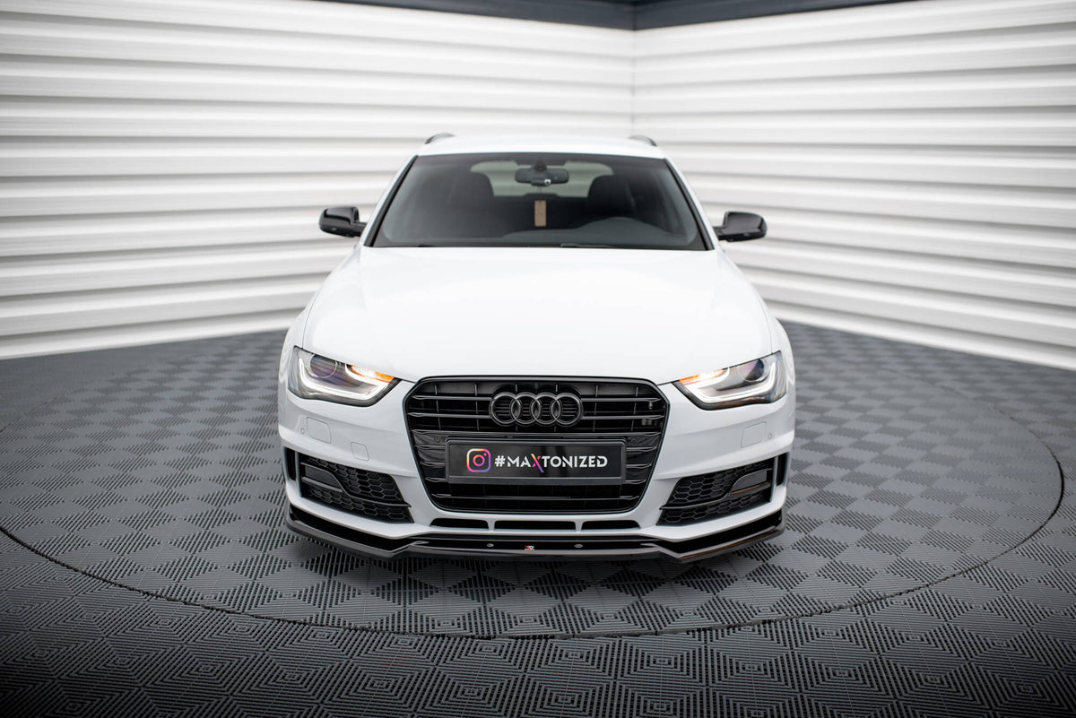 Street+ Spoilerlippe Front Ansatz V.2 passend für Audi A4 Competition B8 Facelift schwarz Hochglanz – Ansicht 1