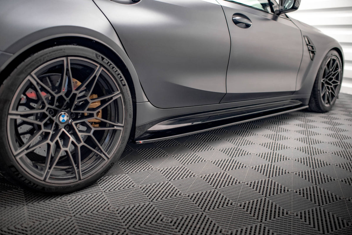 Street+ Seitenschweller Leisten passend für V.1 passend für BMW M3 Limousine / Touring G80 / G81 schwarz Hochglanz – Ansicht 1