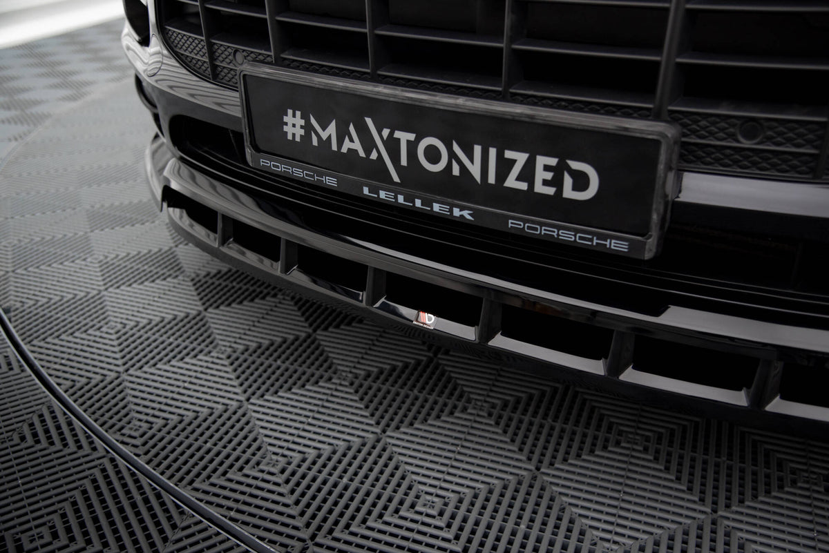 Street+ Spoilerlippe Front Ansatz V.3 passend für Porsche Macan Mk1 schwarz Hochglanz – Ansicht 4