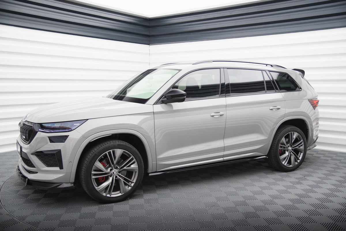 Street+ Seitenschweller Leisten passend für Skoda Kodiaq RS Mk1 / Mk1 Facelift schwarz Hochglanz – Ansicht 1