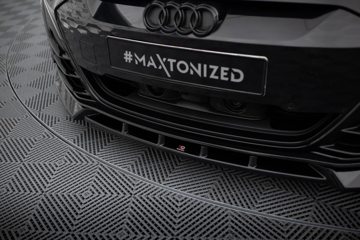 Street+ Spoilerlippe Front Ansatz V.1 passend für Audi e-Tron GT / RS GT Mk1 schwarz Hochglanz – Ansicht 4