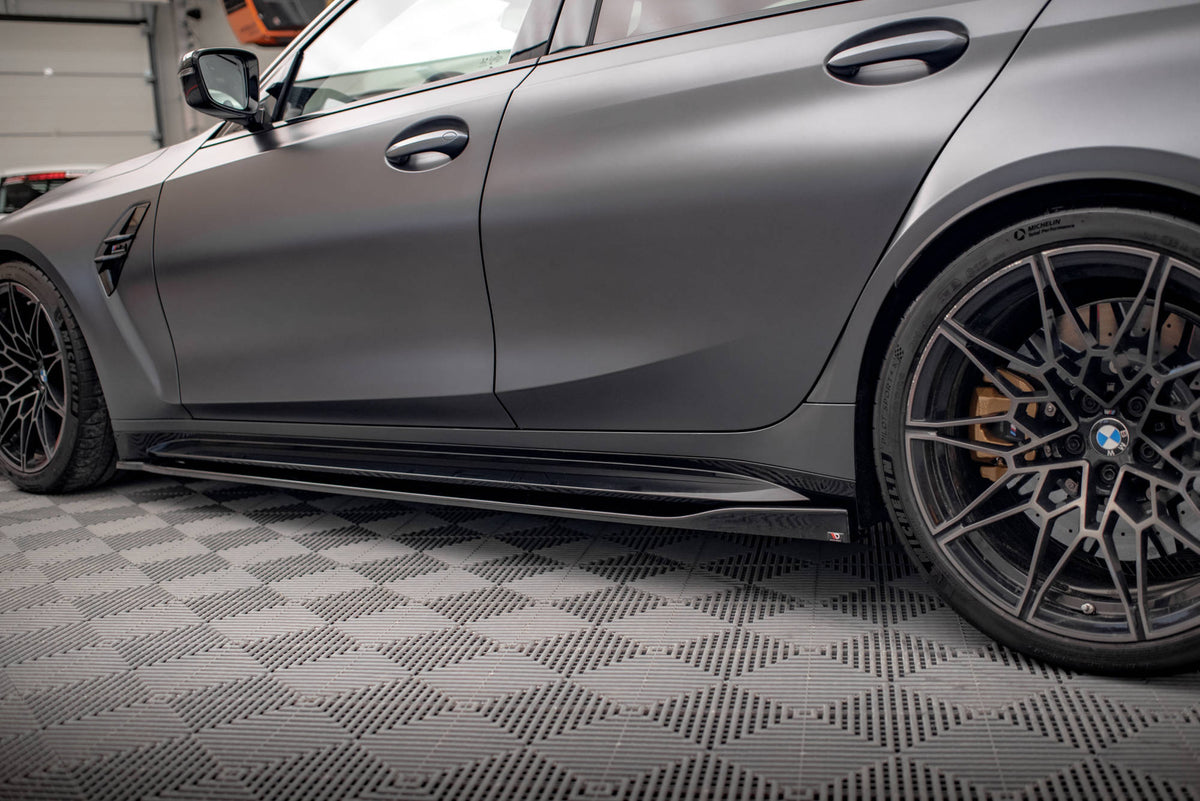 Street+ Seitenschweller Leisten V.2 passend für BMW M3 Limousine / Touring G80 / G81 schwarz Hochglanz – Ansicht 4