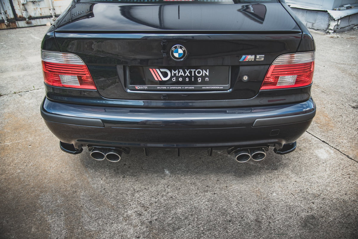 Heck Ansatz Flaps Diffusor passend für BMW M5  / 5 M-Paket E39 schwarz Hochglanz – Ansicht 4