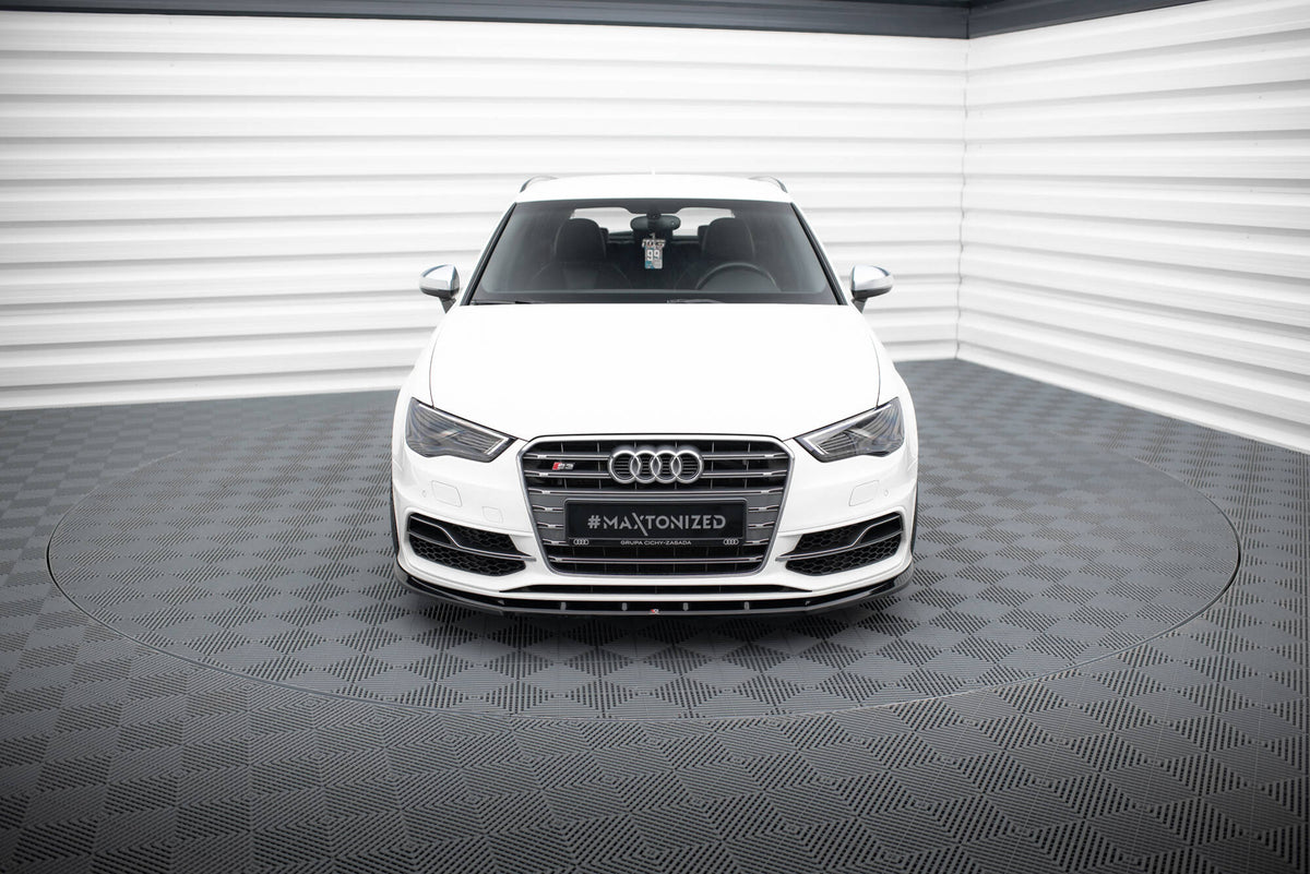 Street+ Spoilerlippe Front Ansatz V.1 passend für Audi S3 / A3 S-Line Sportback / Hatchback 8V schwarz Hochglanz – Ansicht 3
