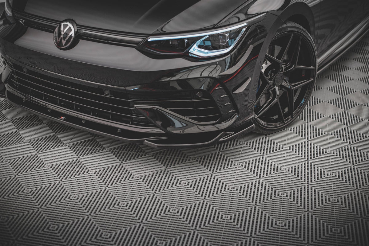 Street+ Spoilerlippe Front Ansatz V.4 passend für VW Golf R Hatchback / Variant  Mk8 schwarz Hochglanz – Ansicht 3