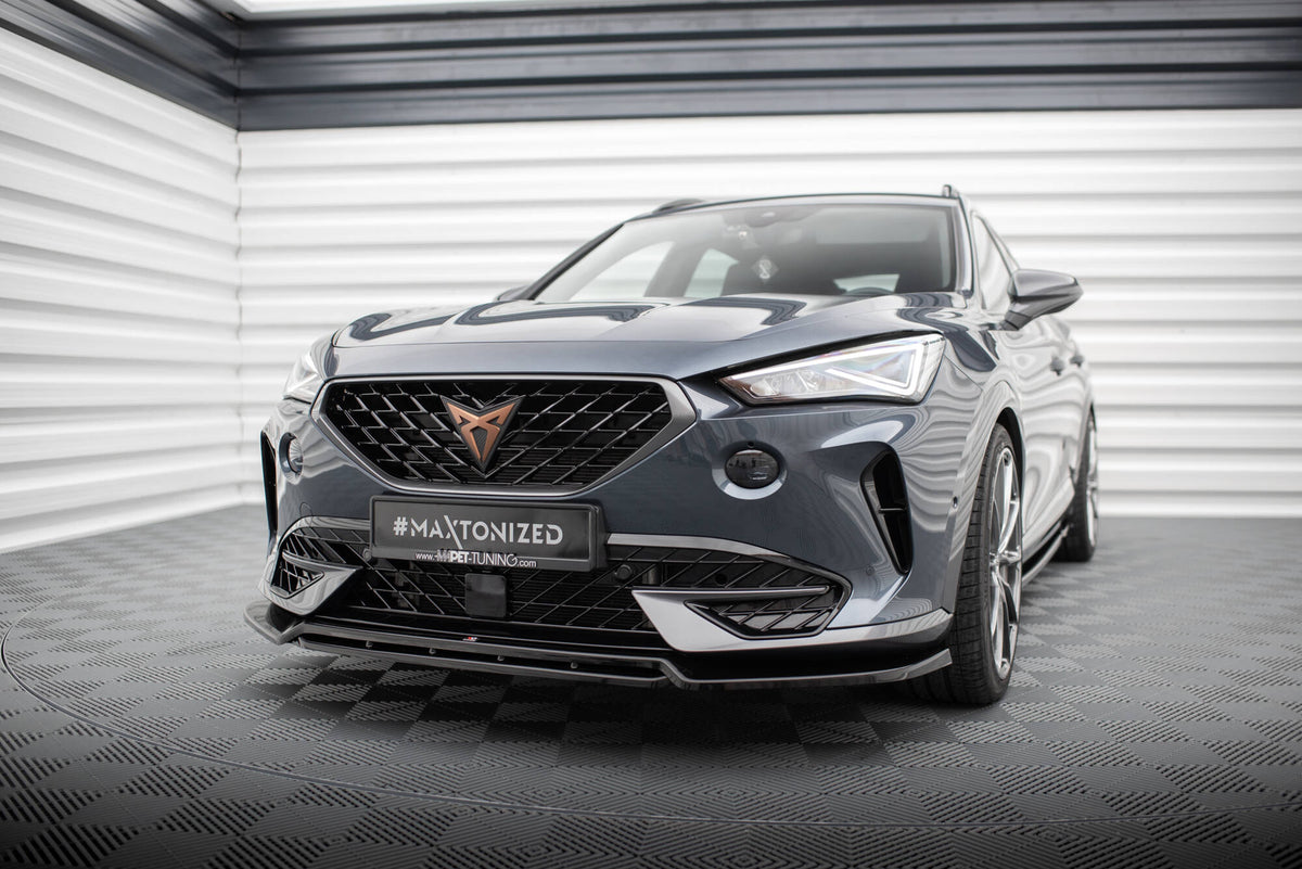 Street+ Spoilerlippe Front Ansatz V.5 passend für Cupra Formentor Mk1 schwarz Hochglanz – Ansicht 3