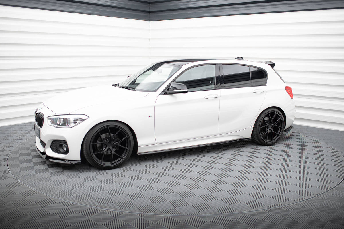 Street+ Seitenschweller Leisten passend für V.5 BMW 1er M-Paket / M140i F20 Facelift schwarz Hochglanz – Ansicht 1