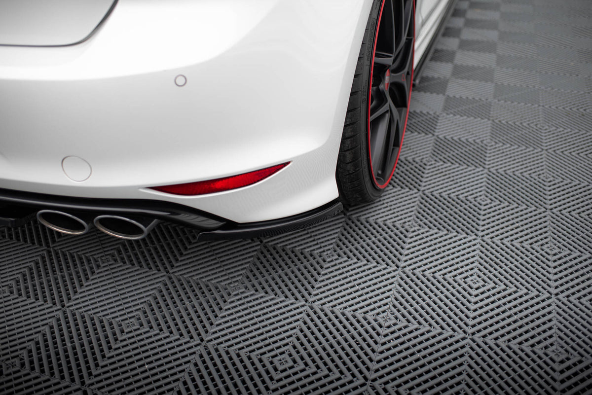Heck Ansatz Flaps Diffusor V.1 passend für VW Golf 7 R / R-Line  schwarz Hochglanz – Ansicht 3