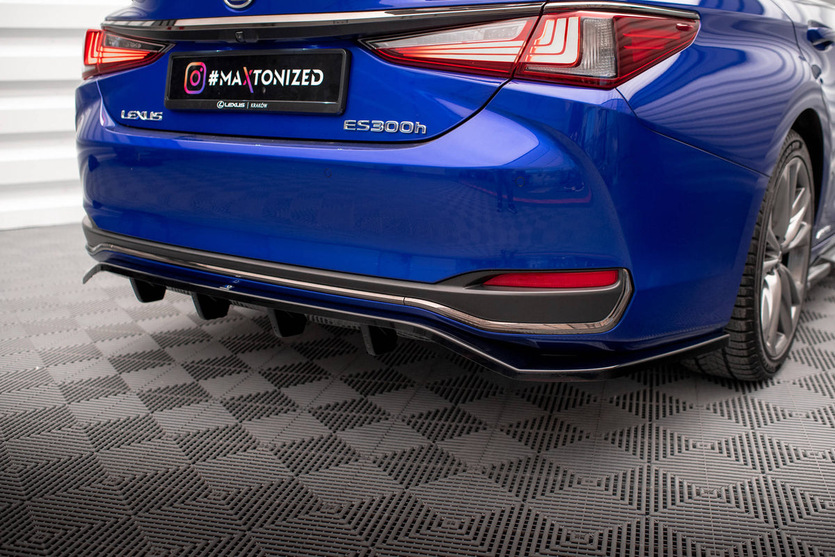 Street+ Mittlerer Diffusor RACE passend für Lexus ES F Sport Mk7 schwarz Hochglanz – Ansicht 3